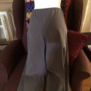 Eileen Fisher Straight Leg Gray Elastic Waist Side Zip Pants Size L